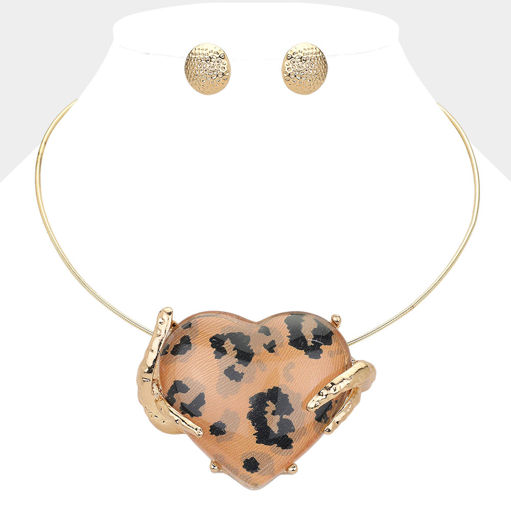 Giana Leopard Necklace Set