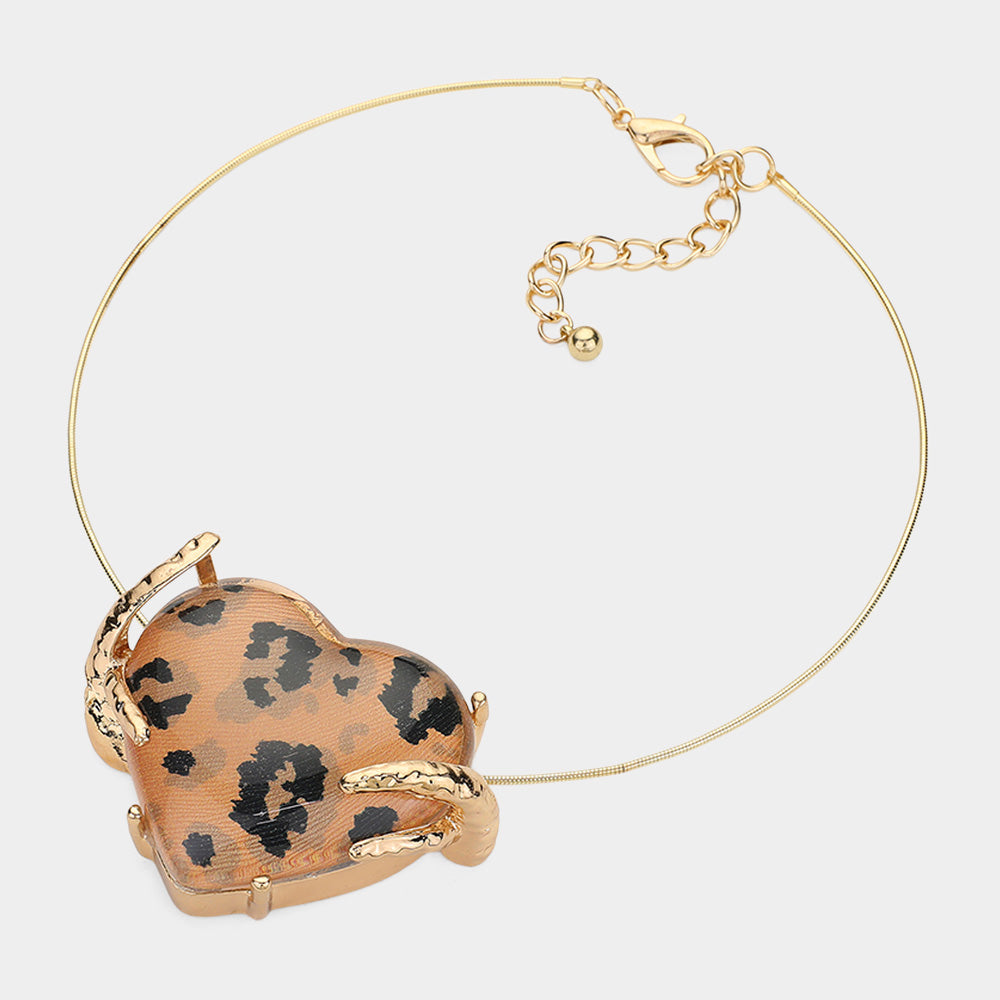 Giana Leopard Necklace Set