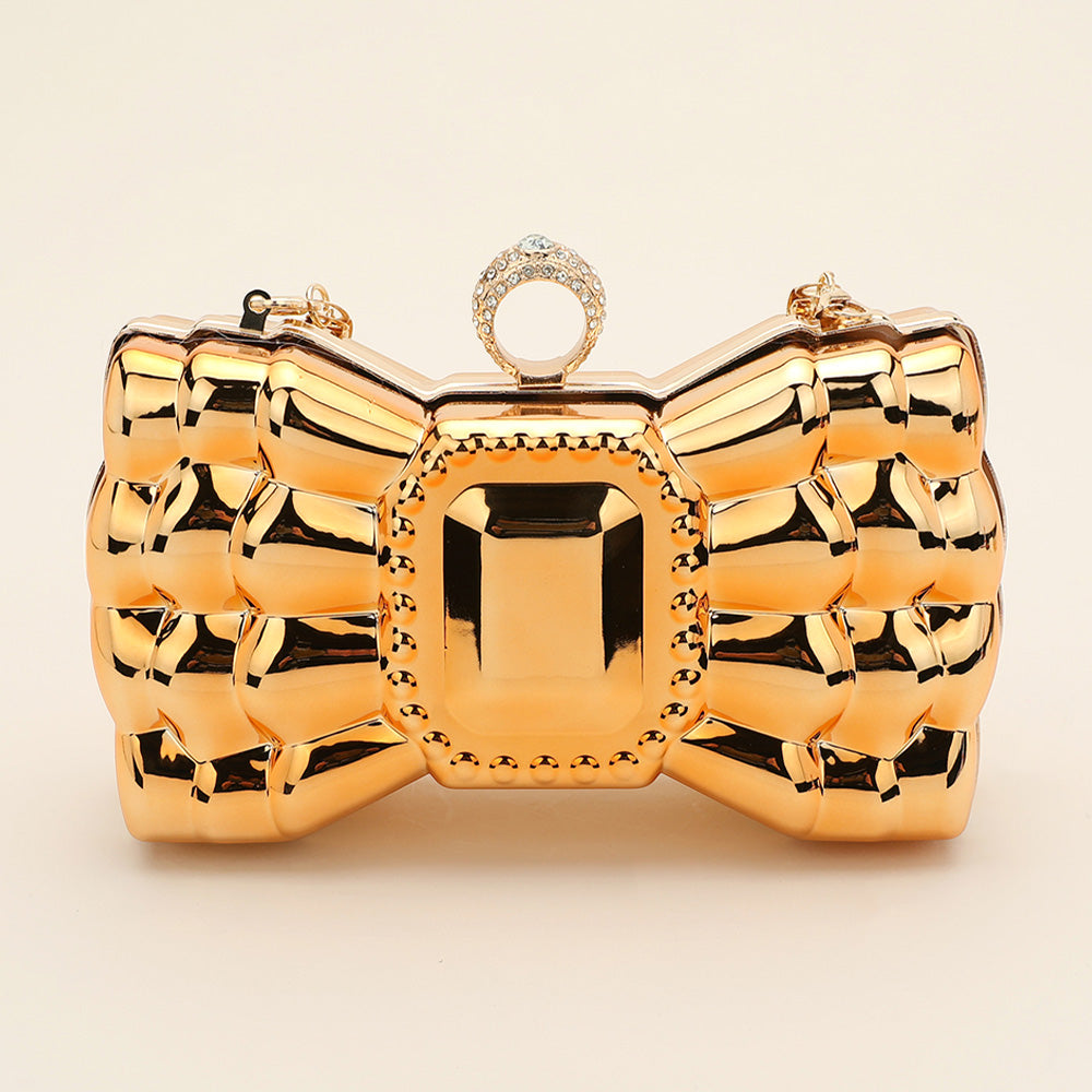 Metallic Bow Handbag
