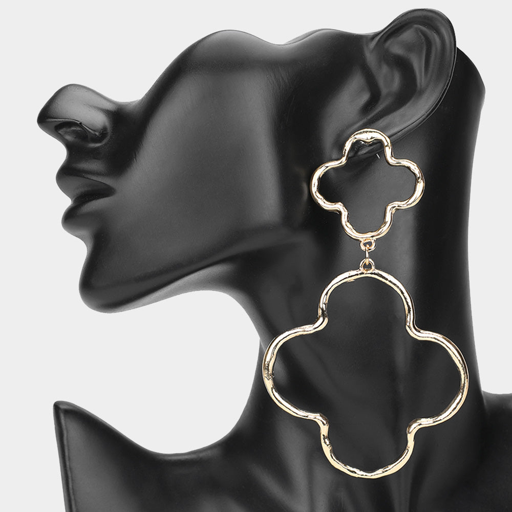 Hammered Quatrefoil Earrings