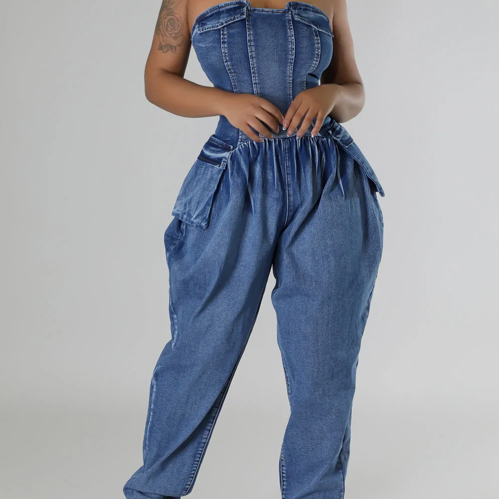 
  
  Demi Denim Jumpsuit
  
