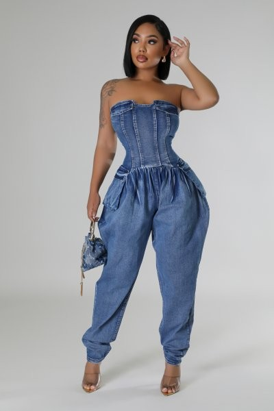 
  
  Demi Denim Jumpsuit
  
