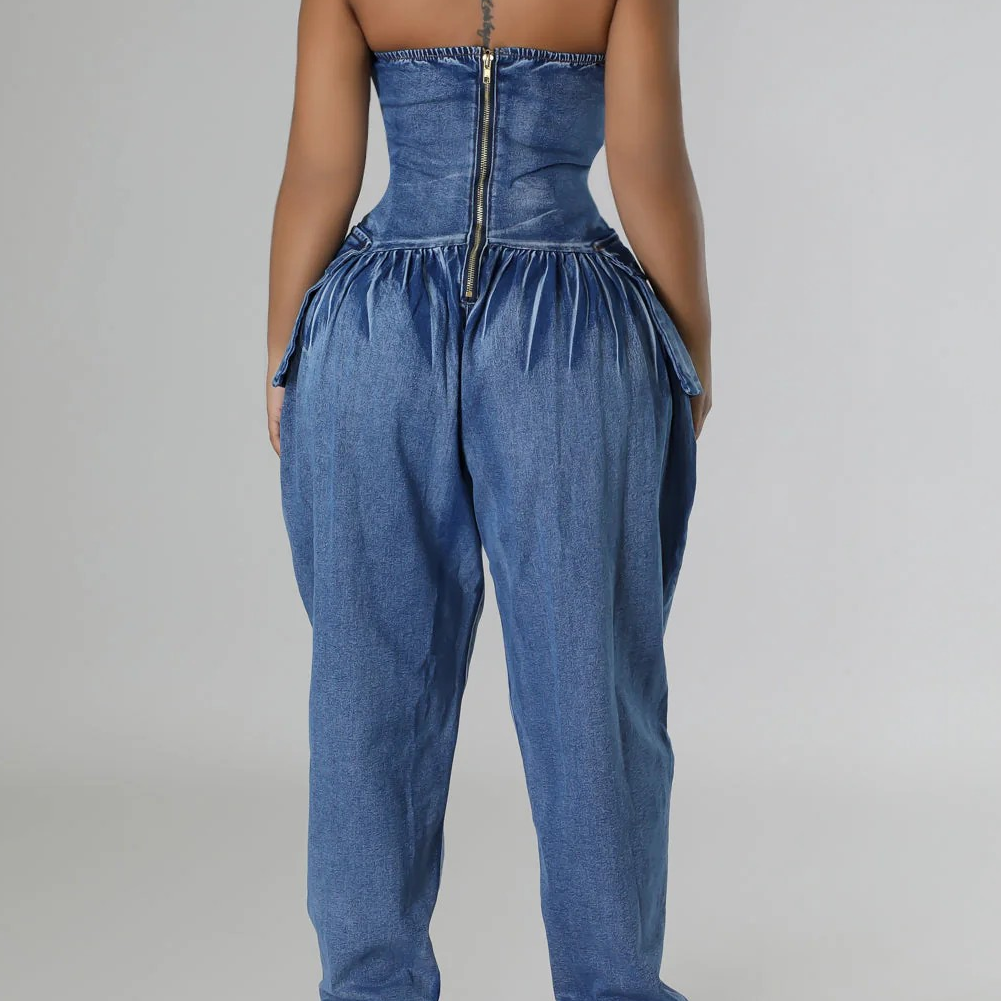 
  
  Demi Denim Jumpsuit
  
