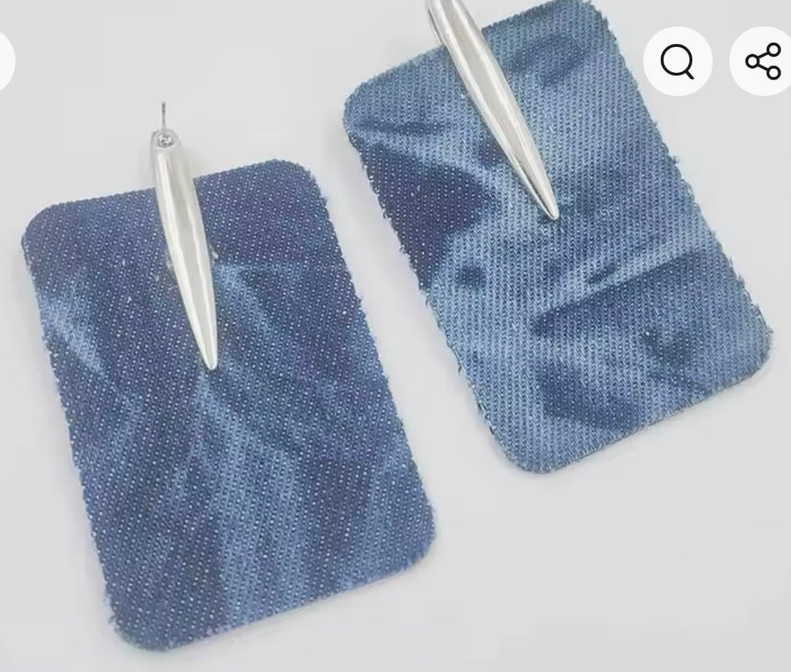 
  
  Denim Drop Earrings
  
