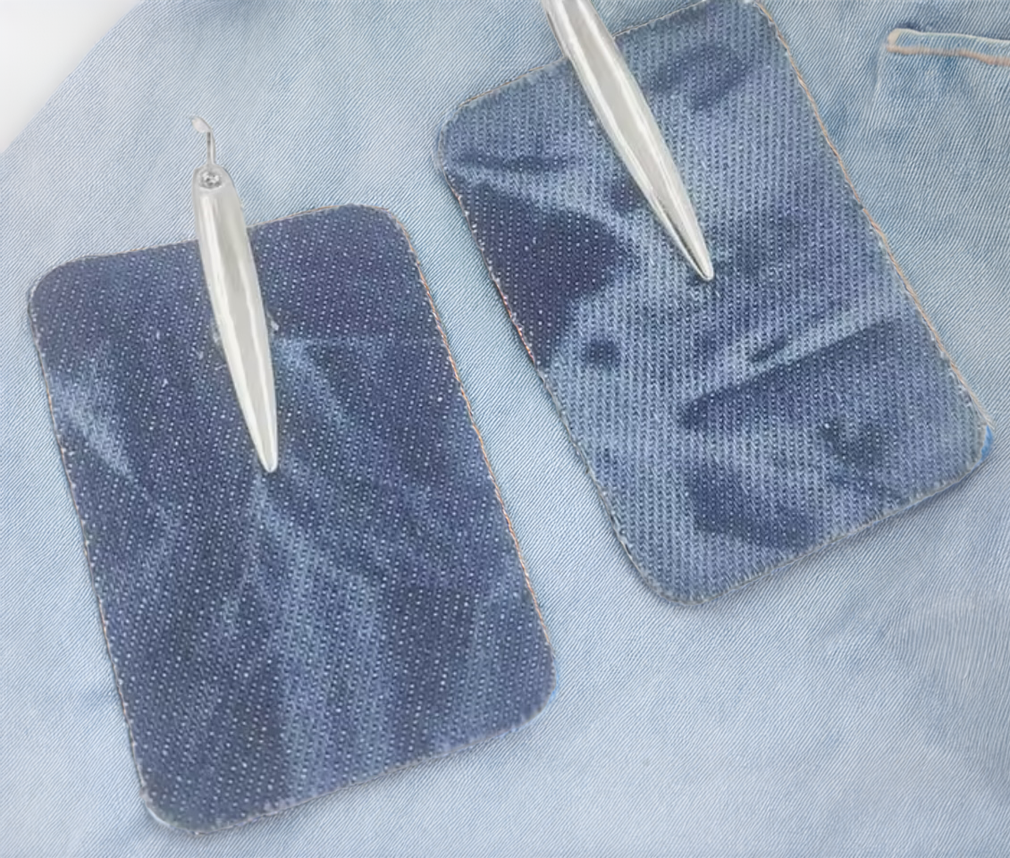 
  
  Denim Drop Earrings
  
