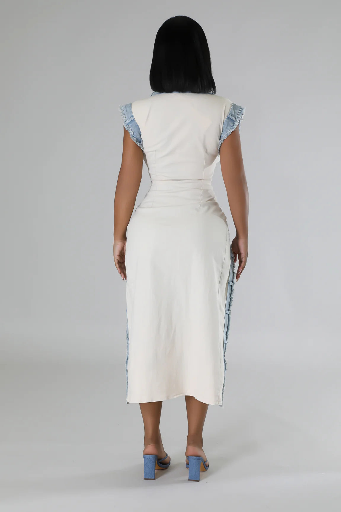 
  
  Denim Frayed Shirt/Dress
  
