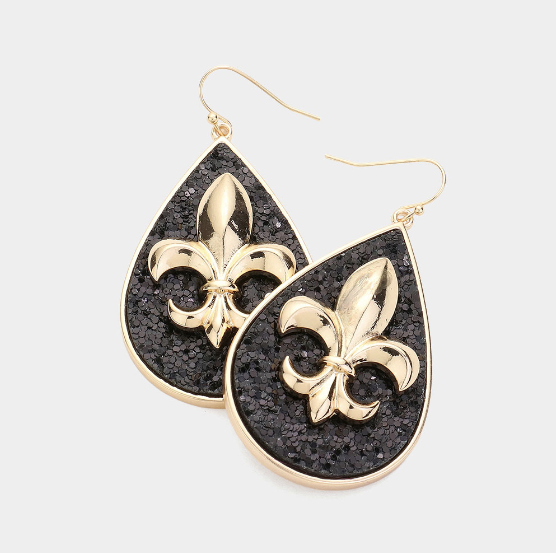 
  
  Sparkled Fleur de Lis Earrings
  
