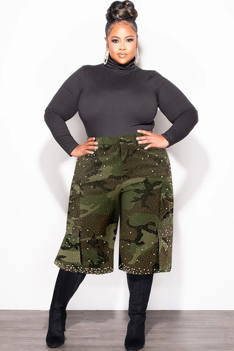 
  
  Rhinestone Meets Camo Shorts
  
