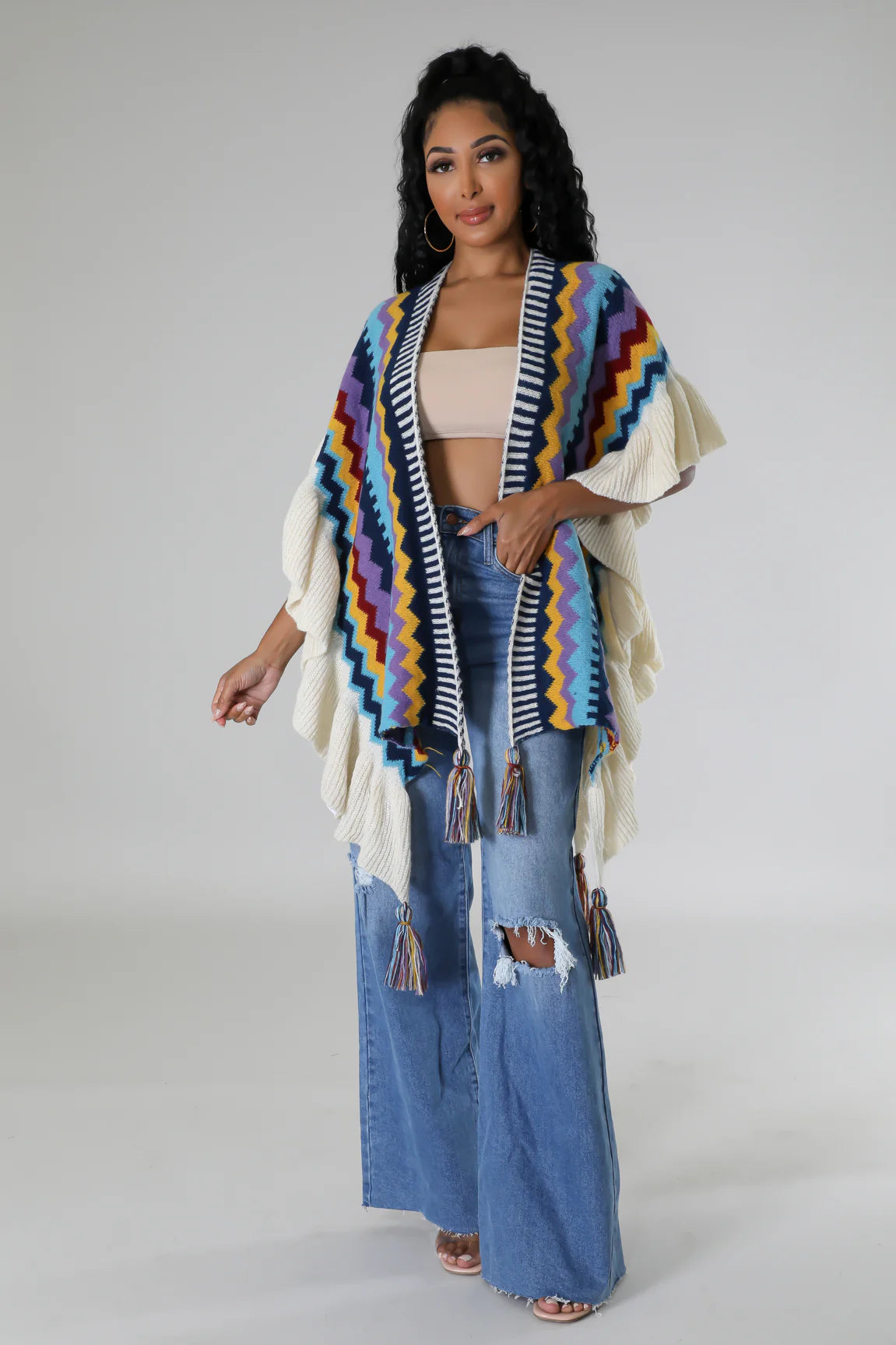 
  
  Tassels Popping Poncho
  
