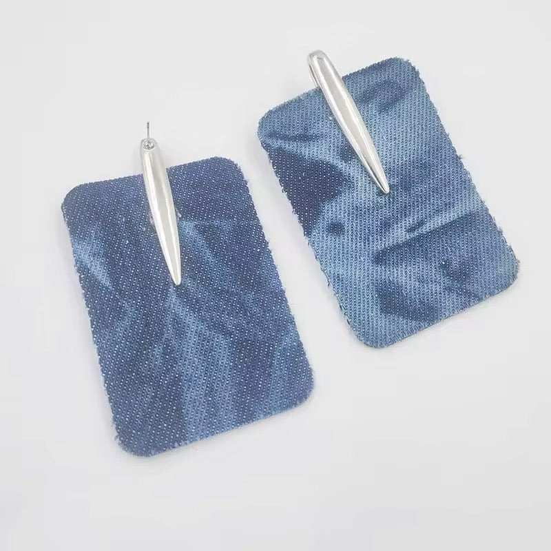 
  
  Denim Drop Earrings
  
