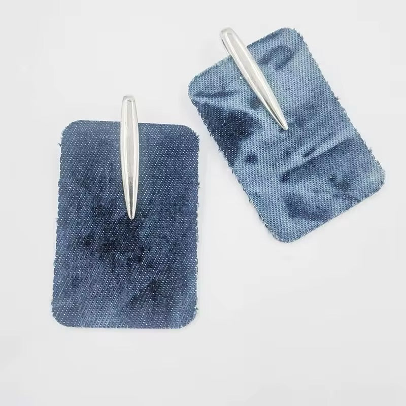 
  
  Denim Drop Earrings
  
