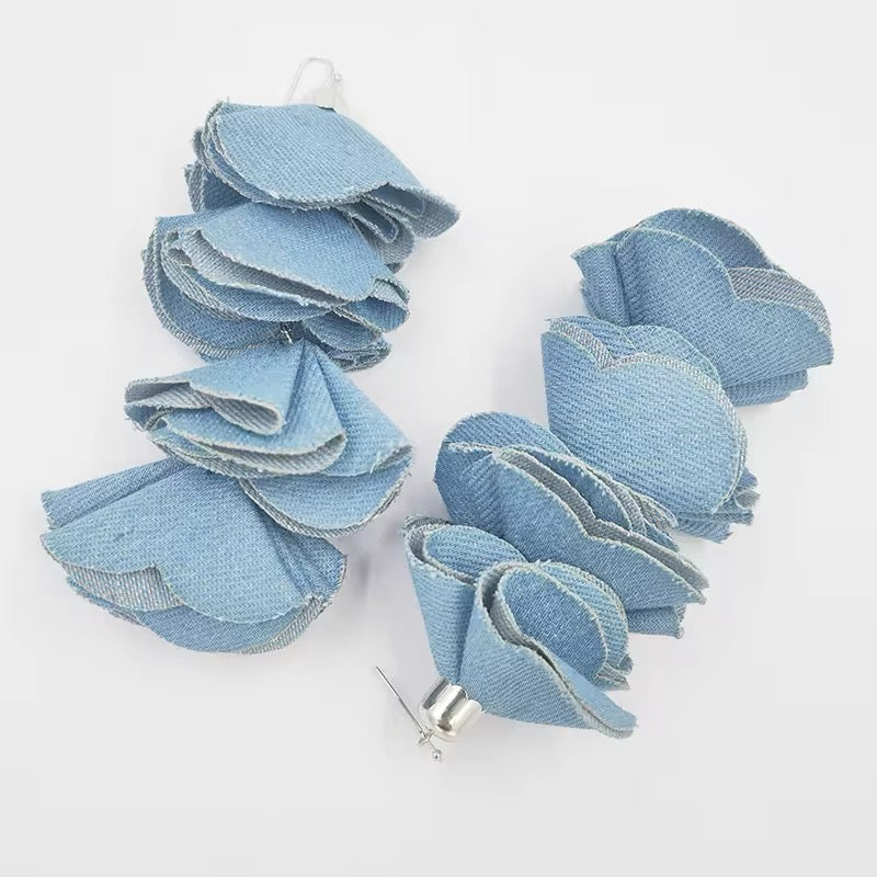 
  
  Denim Tassle Earrings
  
