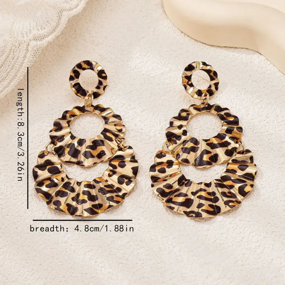 
  
  Pleated Leopard Earrings
  
