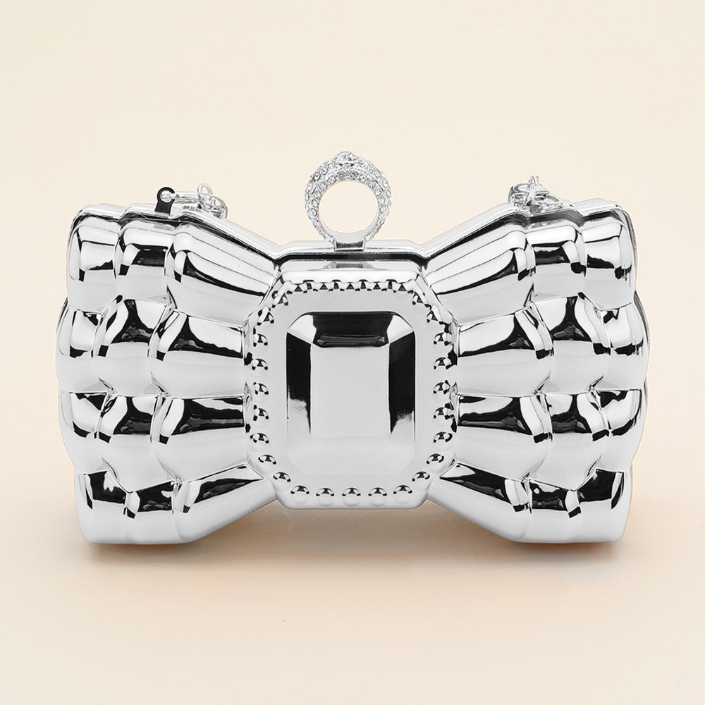 
  
  Metallic Bow Handbag
  
