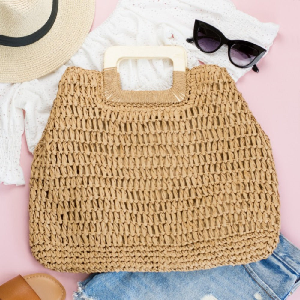 
  
  Oversized Straw Tote
  
