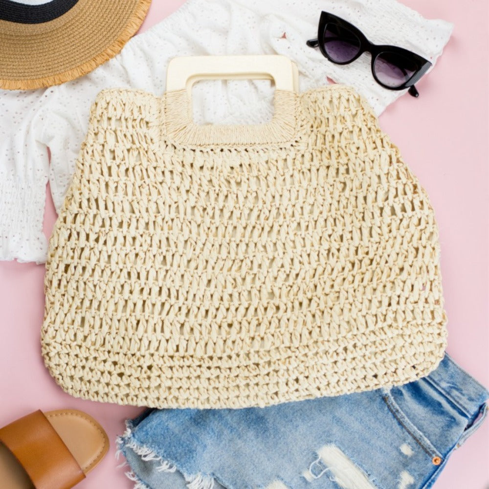 
  
  Oversized Straw Tote
  
