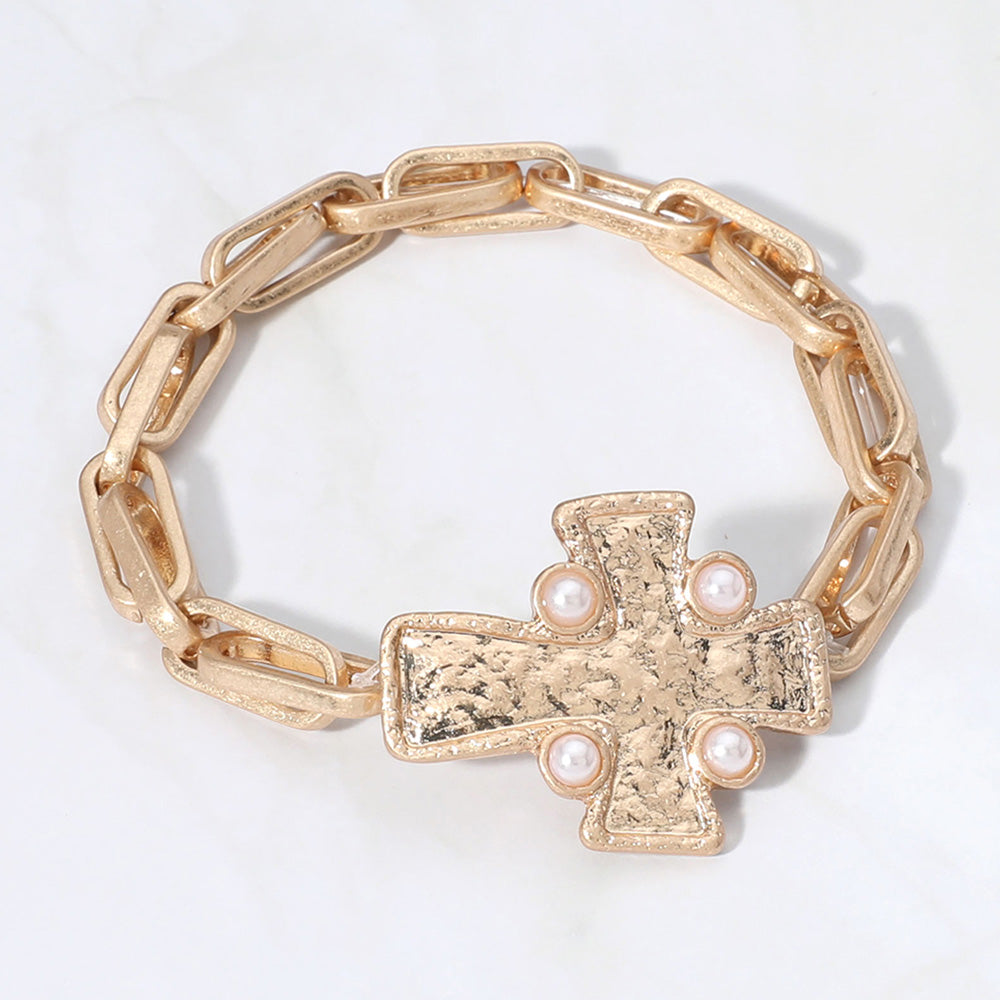 
  
  Cross Bracelet and Earring Set
  
