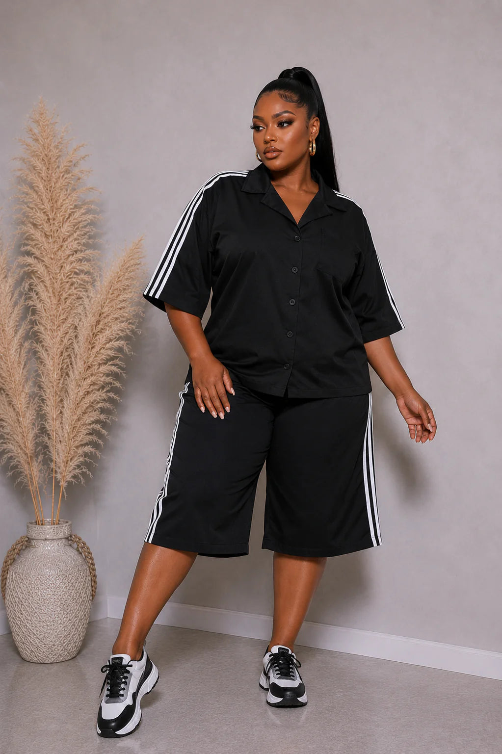 
  
  Three Stripes Two-Piece Set
  
