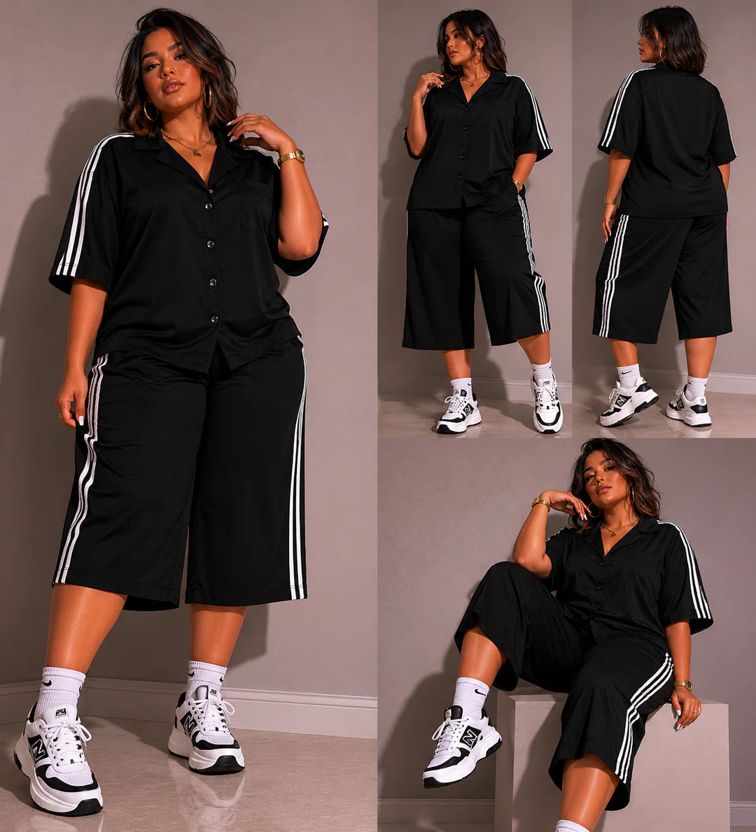 
  
  Three Stripes Two-Piece Set
  
