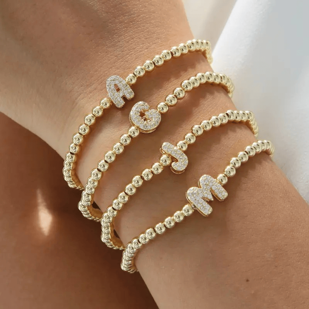 
  
  Bubble Initial Beaded Bracelet
  
