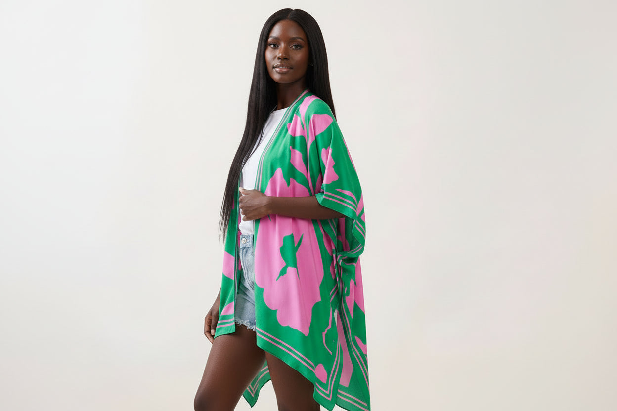 
  
  Leaf and Flower Kimono
  
