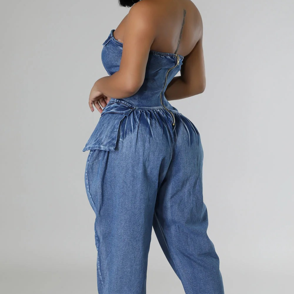 
  
  Demi Denim Jumpsuit
  
