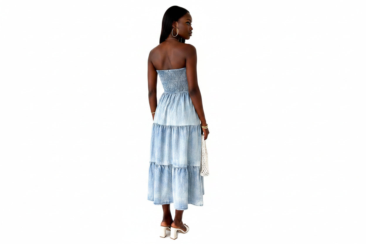 
  
  Denim Tiered Maxi
  
