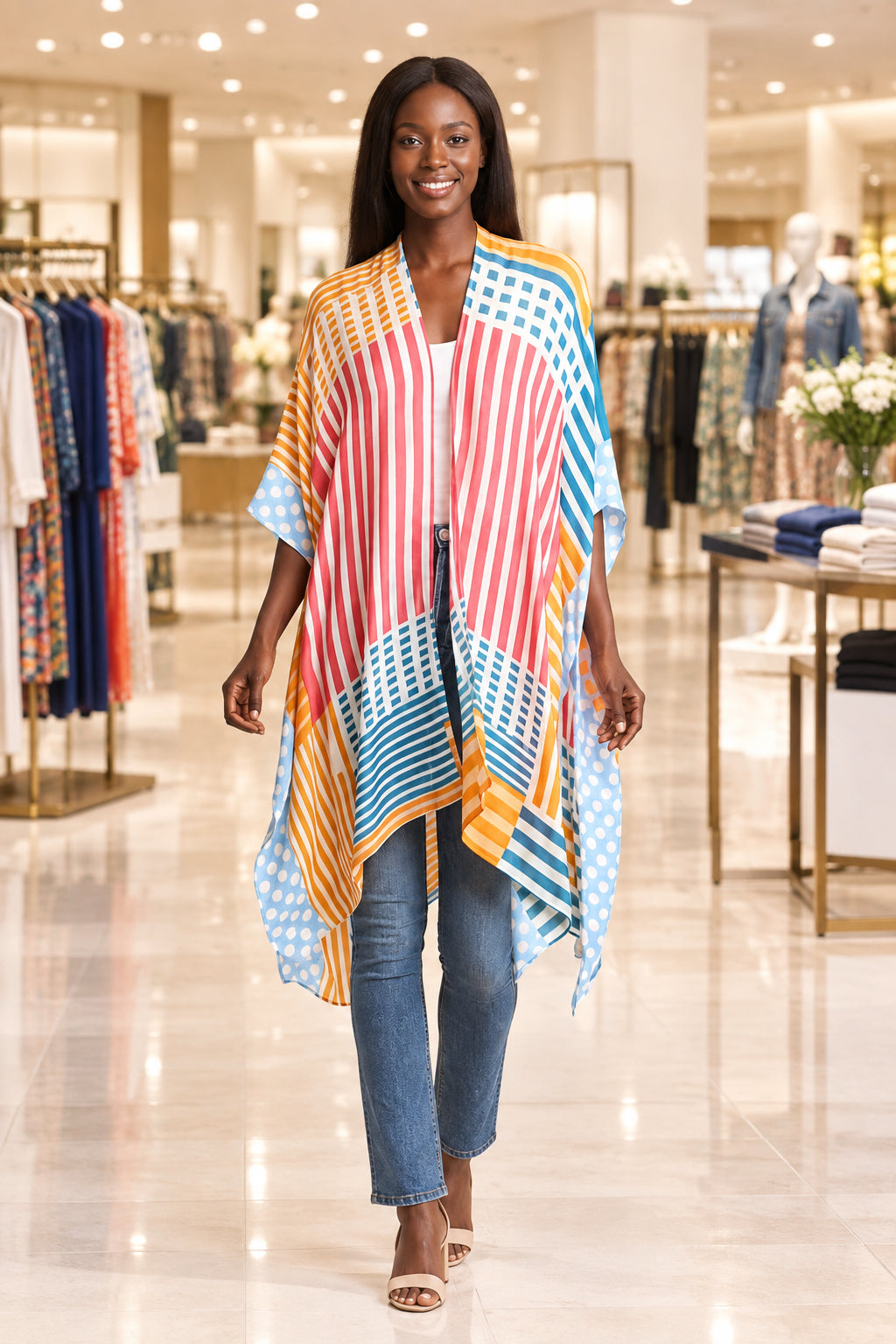 
  
  Geometric Spring Kimono
  
