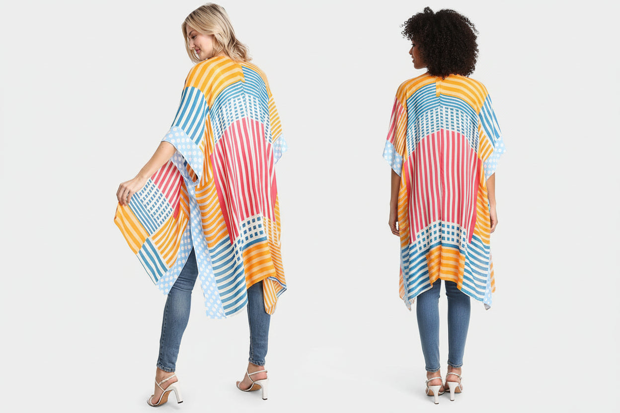 
  
  Geometric Spring Kimono
  
