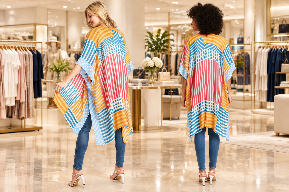 
  
  Geometric Spring Kimono
  
